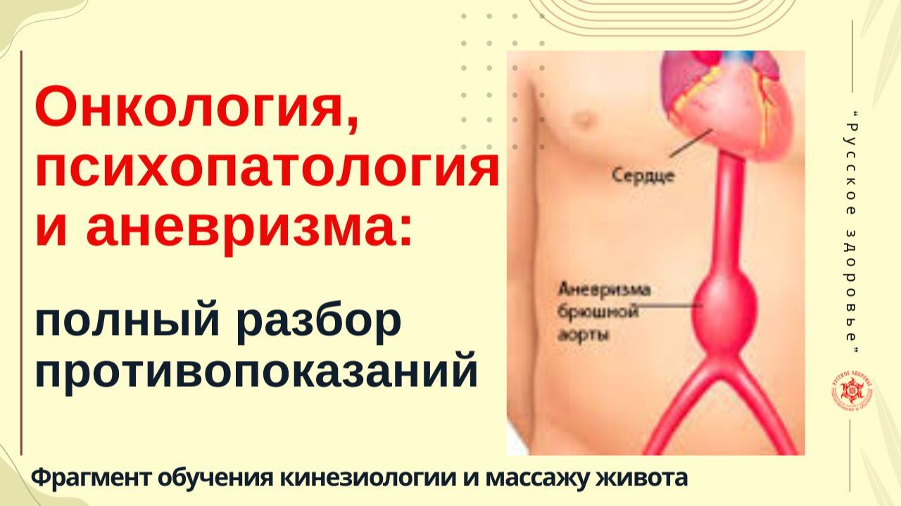 Онкология, психопатология и аневризма: полный разбор противопоказаний.  Фрагмент обучения