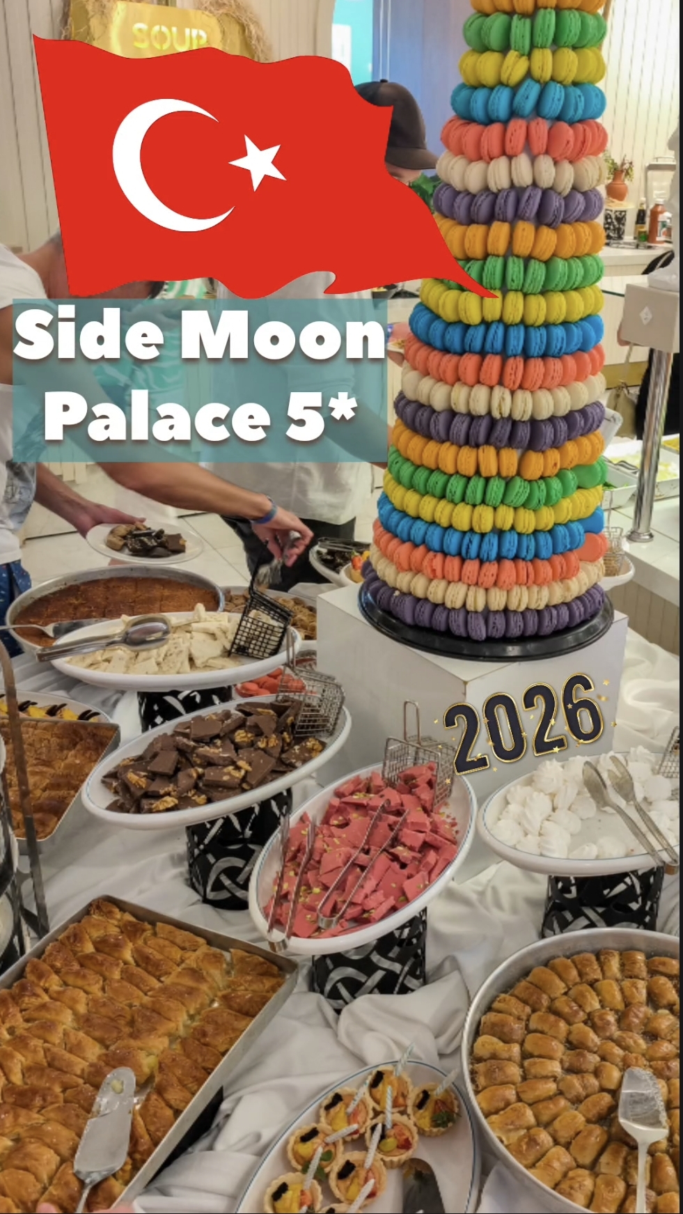 Сладкий стол на ужин в отеле Side Moon Palace 5*. Отдых в Турции 2026. Путешествие в Турцию. Сиде