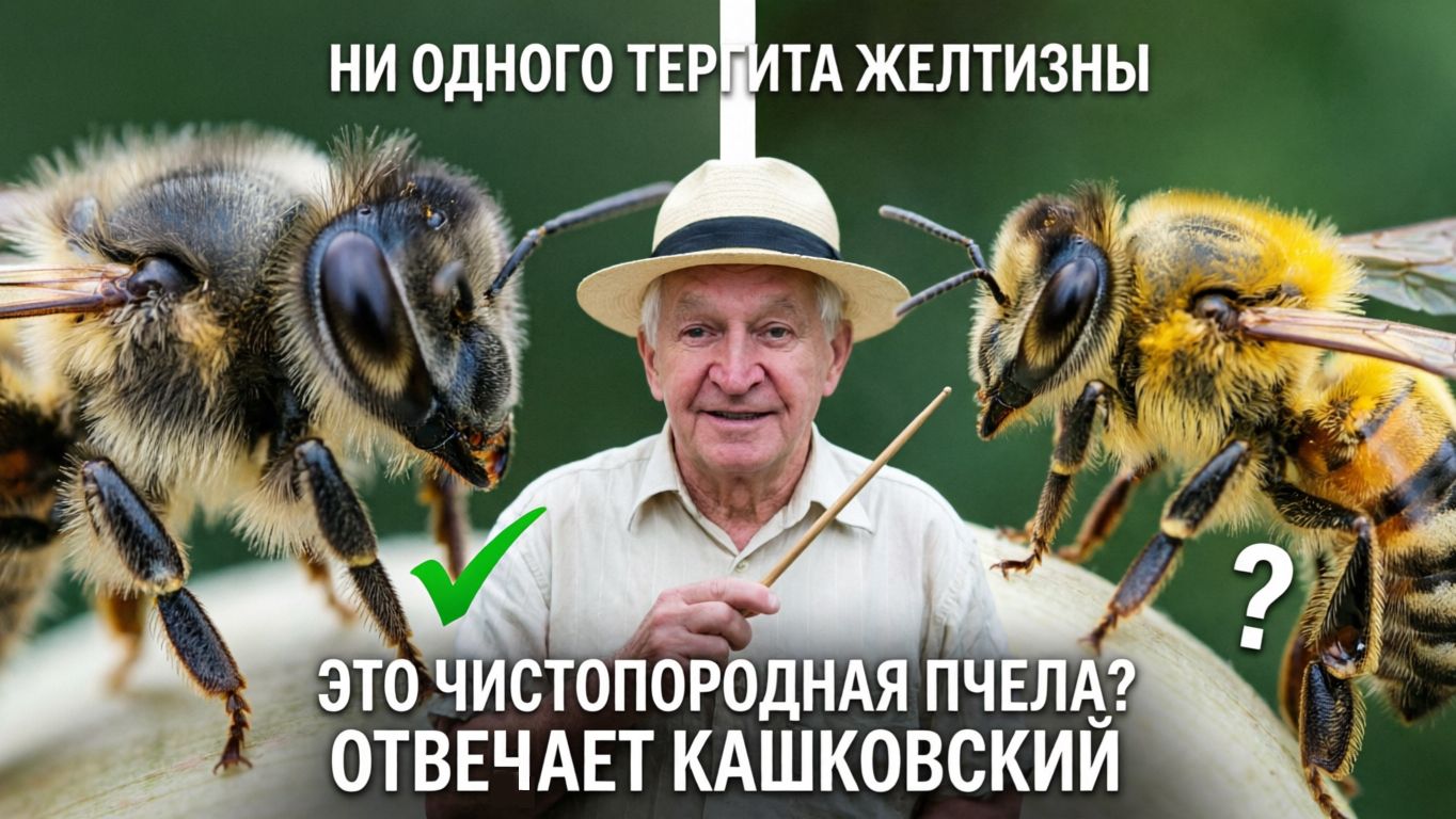 Рой без жёлтых полосок: чистопородная среднерусская или нет? Отвечает Кашковский 🐝🔍