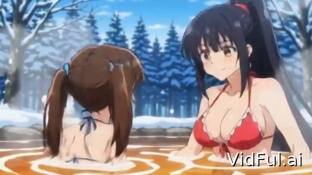 Зимний оранжевый горячий источник
