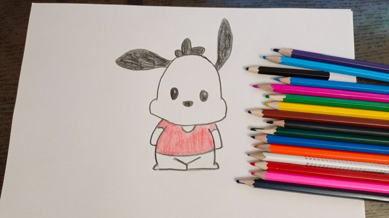 Как нарисовать Почако (Pochacco) из Hello Kitty и друзья / Рисуем Почако простым карандашем