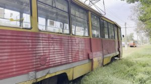 «Встреча» трамваи КТМ-5М3 (71-605) №150 и 161 в Волжском, май 2026 года