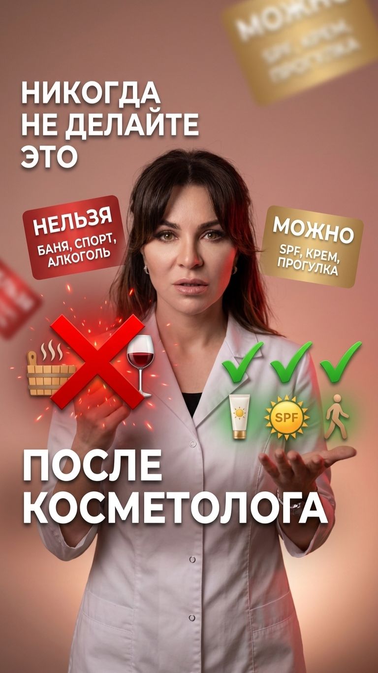 Что нельзя делать после косметолога ⚠️