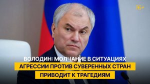 Володин: молчание в ситуациях агрессии против суверенных стран приводит к трагедиям