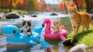 Мама-кошка подстригает шерсть на ферме и делает тигровую шапку для котят дома🐾🎩🐯