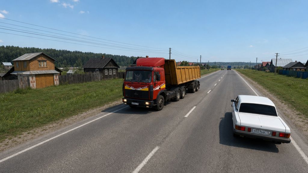 Перевозка песка на стройку на МАЗ-6422 - Motor Depot