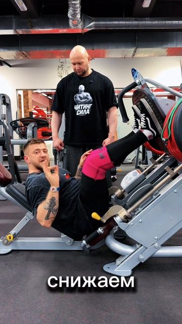 Жим ногами в тренажере с резиновыми лентами c Андреем Досугом тгк superbiceps @dosughate смотреть онлайн