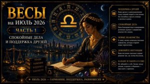 Весы на июль 2026. Часть 1 — Спокойные дела и поддержка друзей