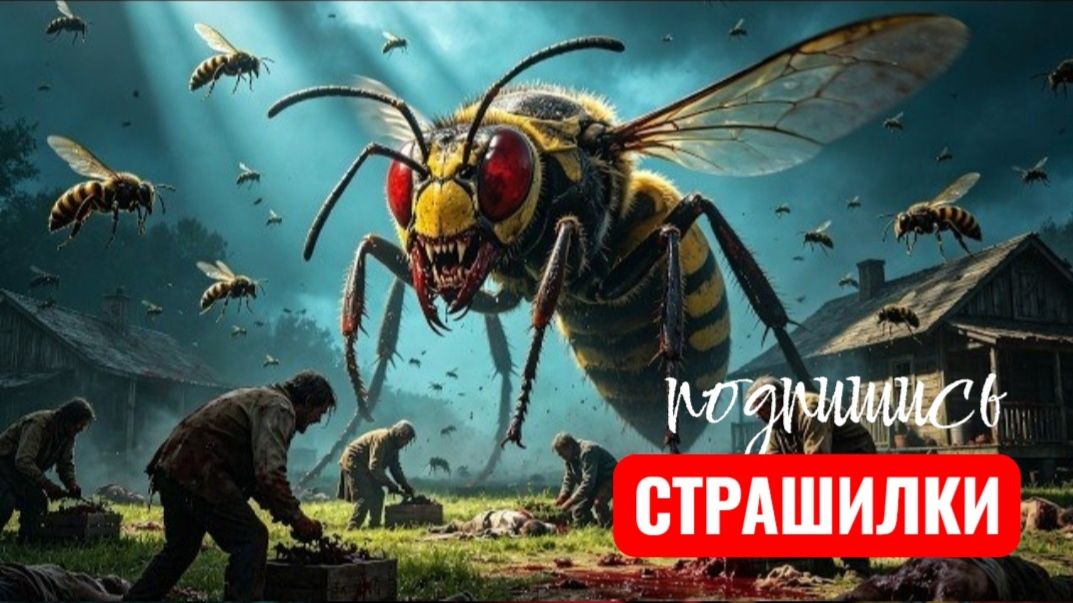 Мутировавшие пчелы из лаборатории были выпущены и безумно напали на деревню,. СТРАШИЛКИ.