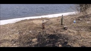 испытываю рогатку на пробиваемость о стекло часть 16