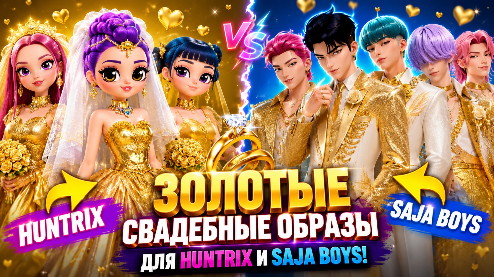 Золотые свадебные образы для Huntrix и Saja Boys! Куклы ЛОЛ ОМГ! смотреть онлайн
