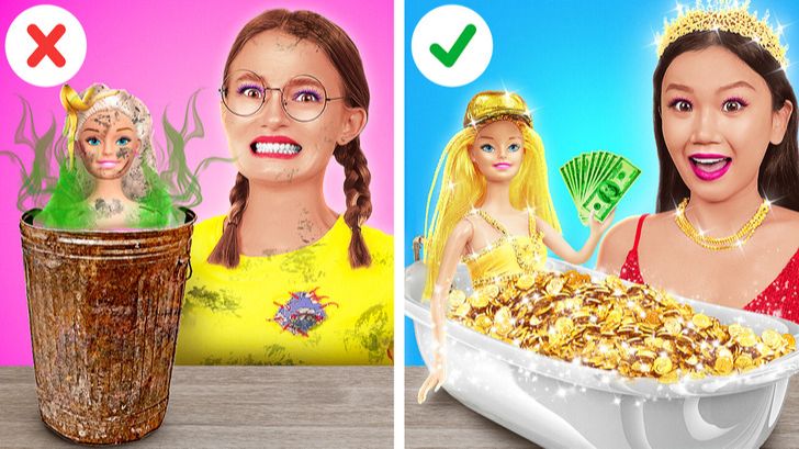 Богатая vs бедная кукла: ты не узнаешь их после 😱