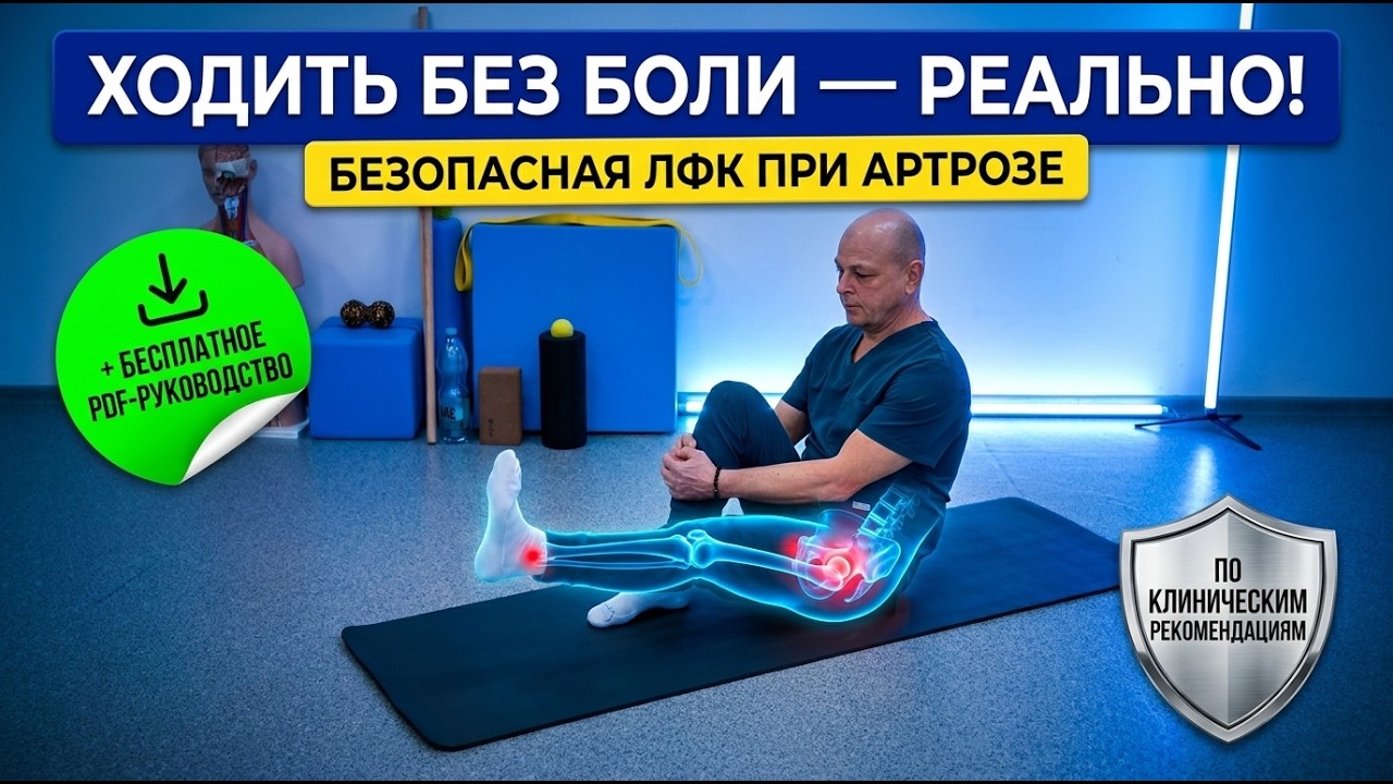 Болят суставы? Универсальная ЛФК при артрозе (коксартроз, гонартроз). Гимнастика 50+