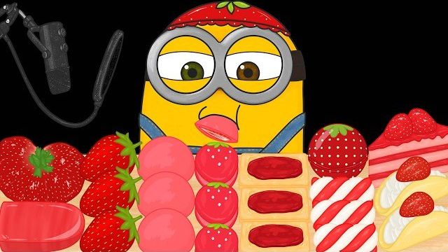 ASMR: МИНЬОН БОБ И КЛУБНИЧНЫЕ ЛАКОМСТВА / Анимационный мукбанг 🍓💛 смотреть онлайн