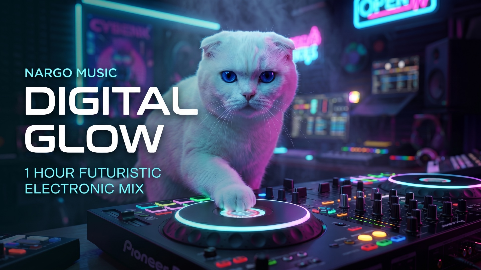 Digital Glow — 1 час футуристичной электронной музыки | Cat DJ Visualizer