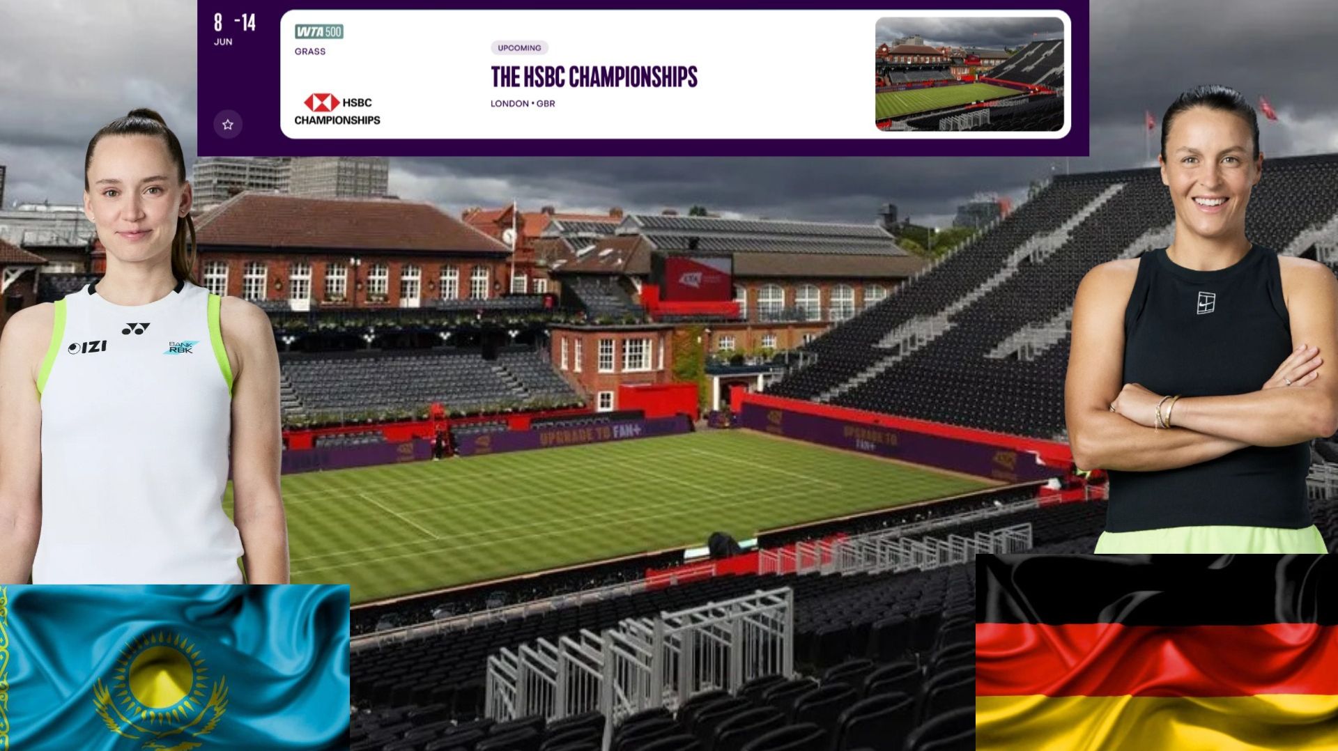 12/06⏰13:00 (1) 🇰🇿Елена Рыбакина - (Q) 🇩🇪Татьяна Мария / 🏆WTA500 🇬🇧Лондон. 2-й круг смотреть онлайн