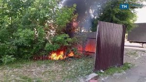 В Туле подожгли сухую траву вблизи жилых домов