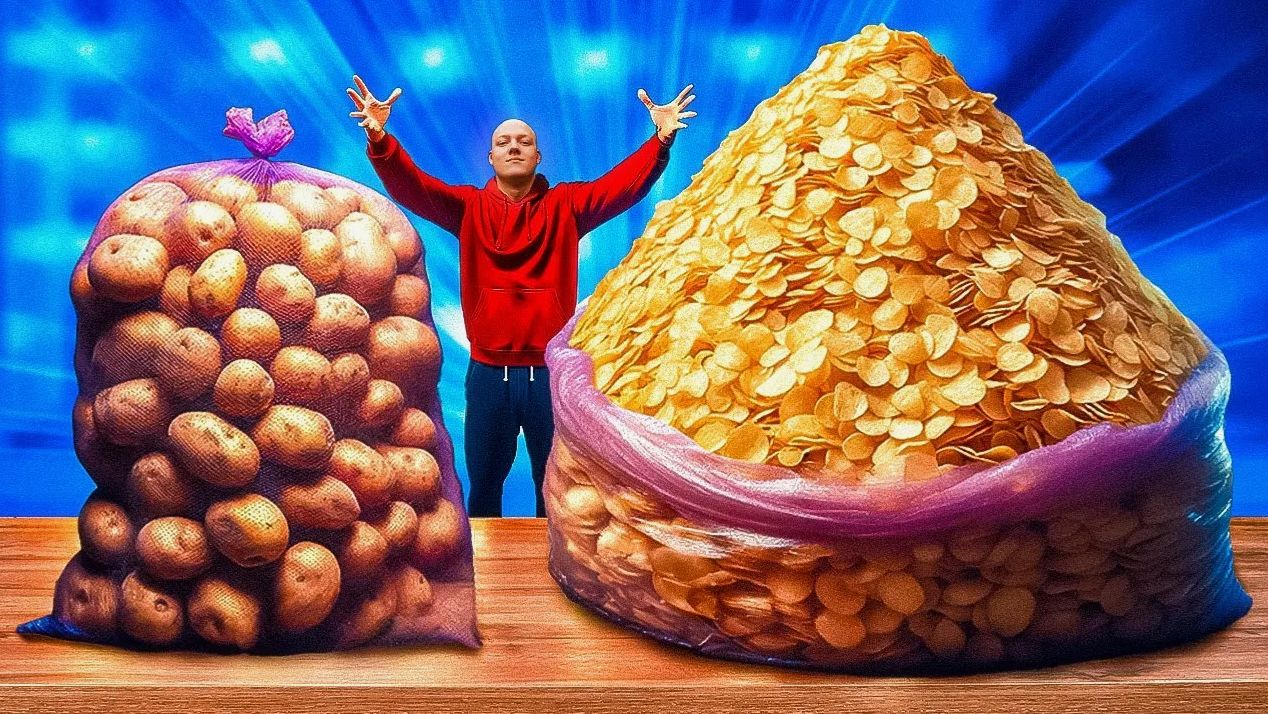 СКОЛЬКО ПОЛУЧИТСЯ ЧИПСОВ ИЗ 1 МЕШКА КАРТОШКИ ? смотреть онлайн