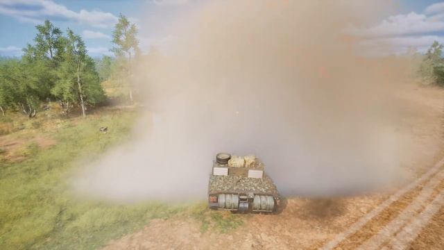 Танковые ралли возле деревушки в игре SQUAD