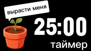 Таймер на 25 минут с растущим цветком
