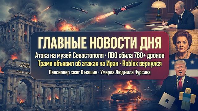 ГЛАВНЫЕ НОВОСТИ ДНЯ 760 дронов уничтожено за сутки — что происходит в России и мире смотреть онлайн