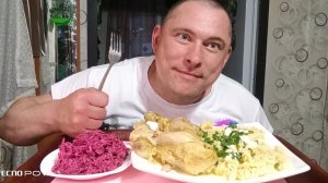 мукбанг/обжорыч/макароны с курицей/