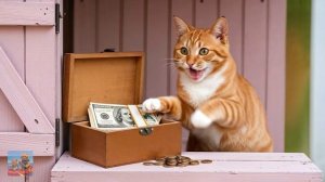 Мама-кошка подстригает шерсть на ферме и делает тигровую шапку для котят дома🐾🎩🐯