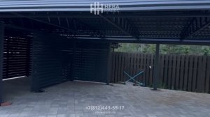 Навес с хозяйственным блоком для дачи