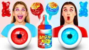 Красная еда vs Синяя еда Челлендж