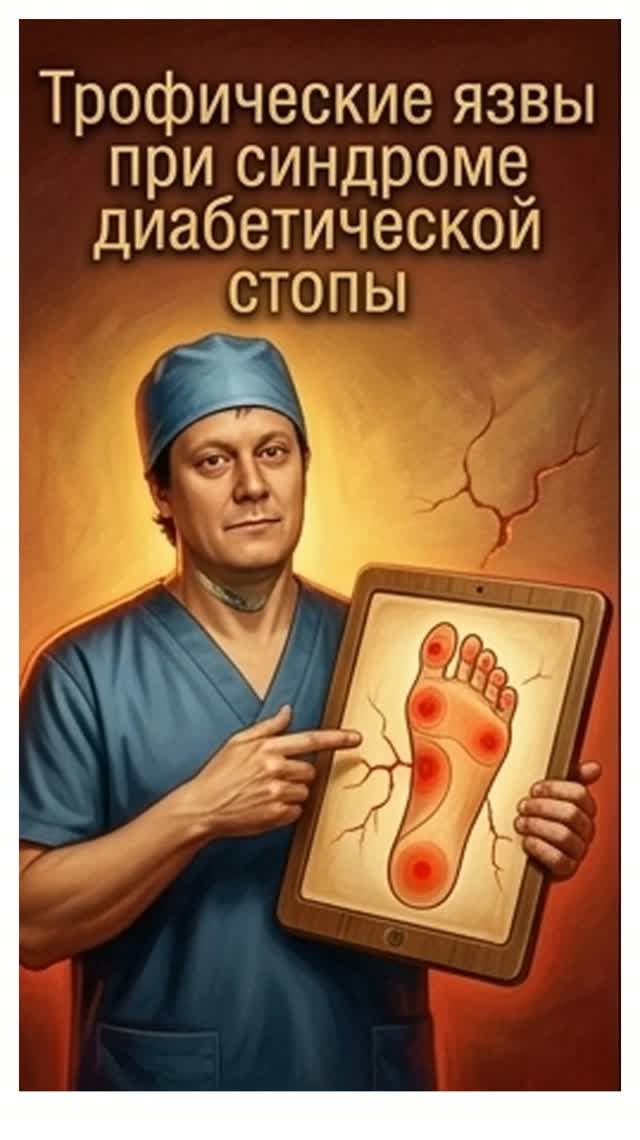 Трофические язвы при синдроме диабетической стопы