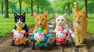 Мама-кошка подстригает шерсть на ферме и делает тигровую шапку для котят дома🐾🎩🐯