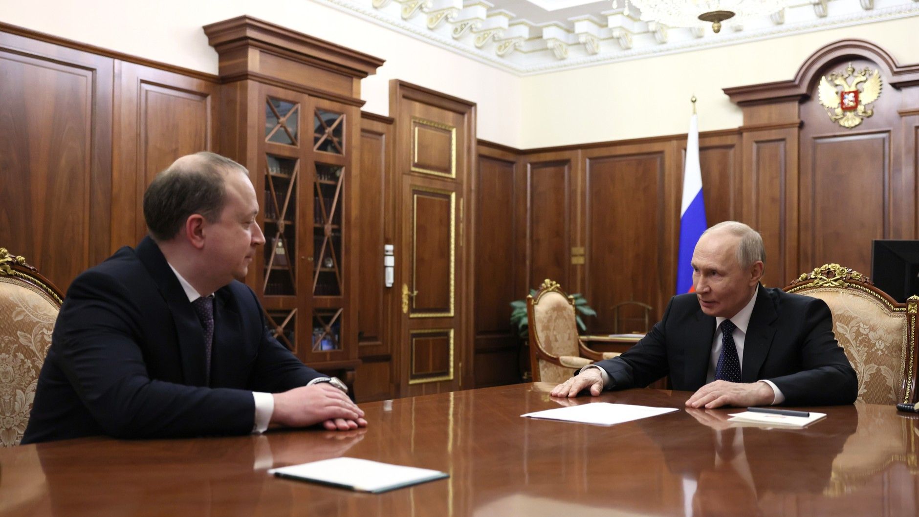 Владимир Путин с главой Объединённой судостроительной корпорации А.Пучковым, Кремль, 8 июня 2026