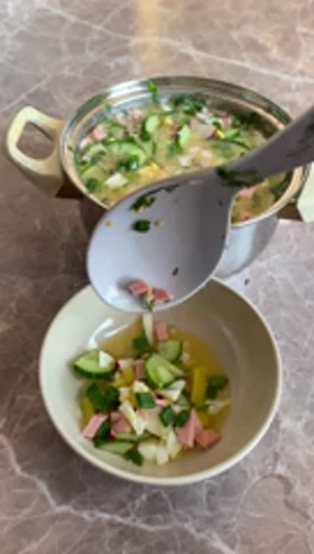 Окрошка на домашнем квасе