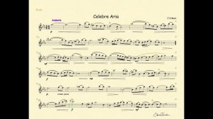 Bach, Johann Sebastian - Celebre Aria - backing track with metronom for flute