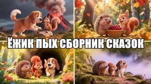 Ёжик Пых и его друзья. Приключения на вершине, на плоту, вулкан. Сборник сказкок.