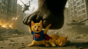 Котенок-супергерой сражается с гигантским Кинг-Конгом, чтобы спасти маму-кошку!Трогательная история