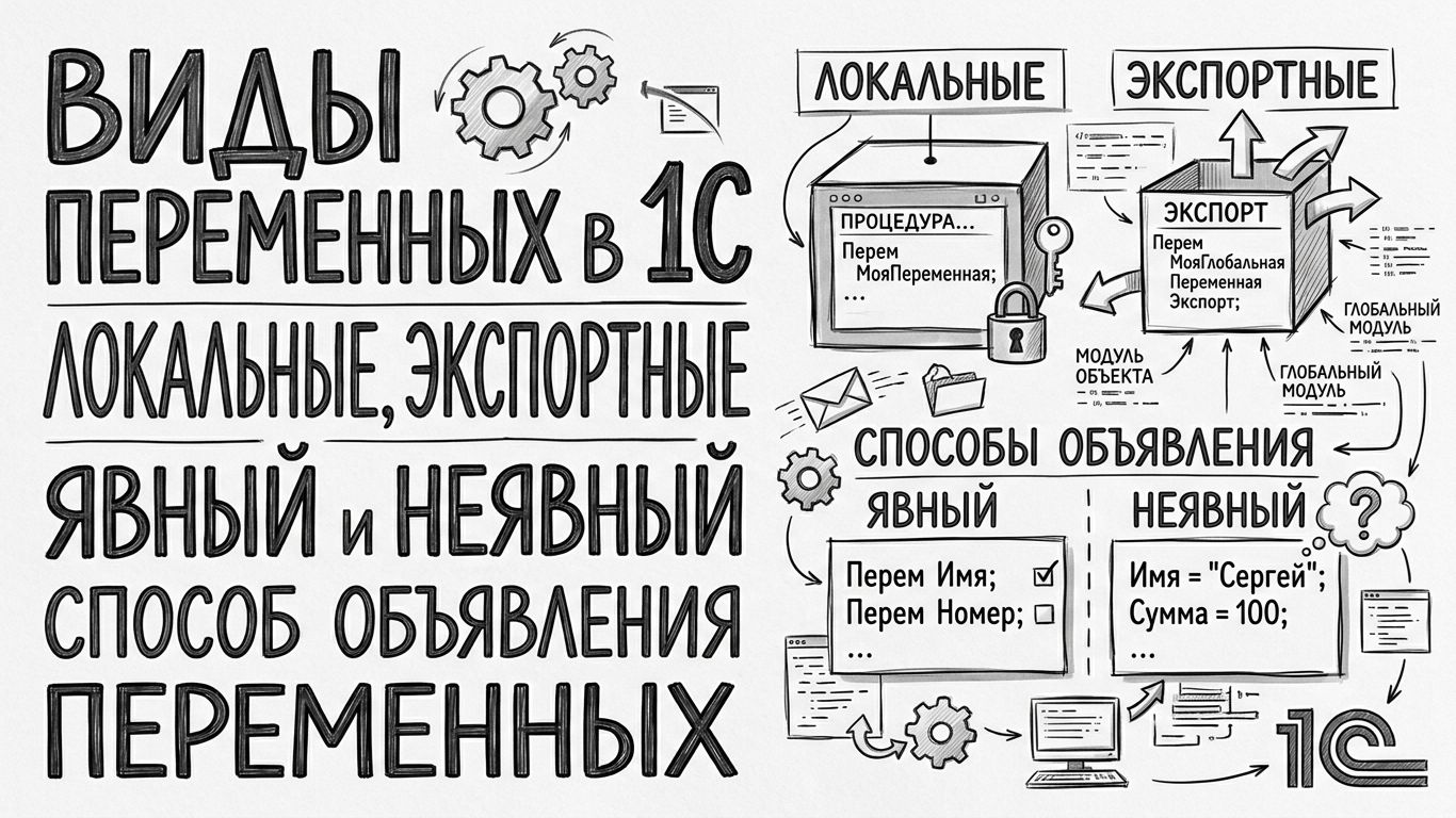 1C 8.5 Виды переменных в 1С, локальные, экспортные