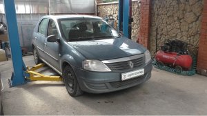 Замена термостата на Renault Logan 1,6 Рено Логан 2012