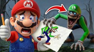 Появляется гигантский монстр Луиджи... Страшный рисунок Боузера в Super Mario Odyssey 😨💀