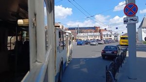 По центру Ярославля на троллейбусе ЗиУ-683* #168