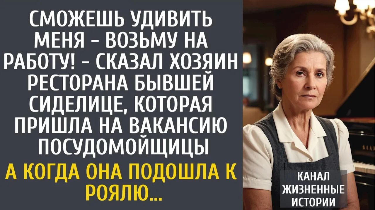 Истории из жизни: Удивишь меня - возьму на работу! - сказал хозяин ресторана сиделице, просившей… смотреть онлайн