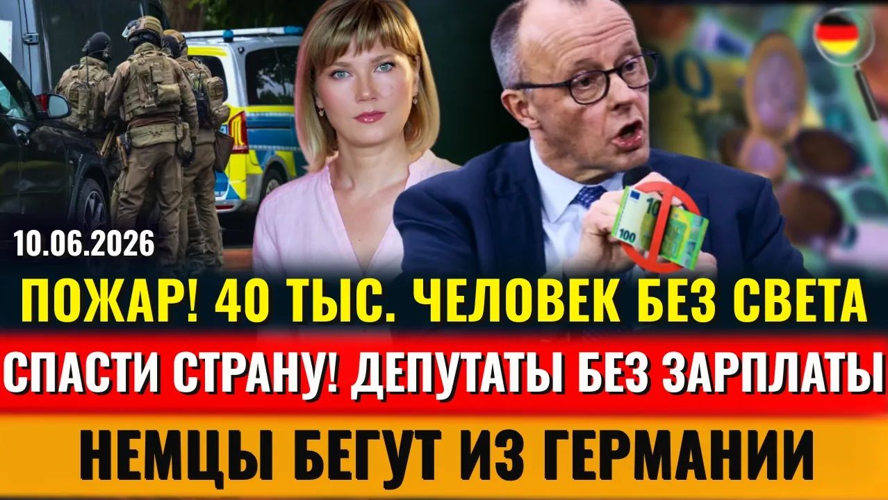40 тыс.человек БЕЗ СВЕТА, НЕМЦЫ БЕГУТ ИЗ ФРГ, СПАСТИ СТРАНУ, ДЕПУТАТЫ БЕЗ ЗАРПЛАТЫ, Новости Германии смотреть онлайн