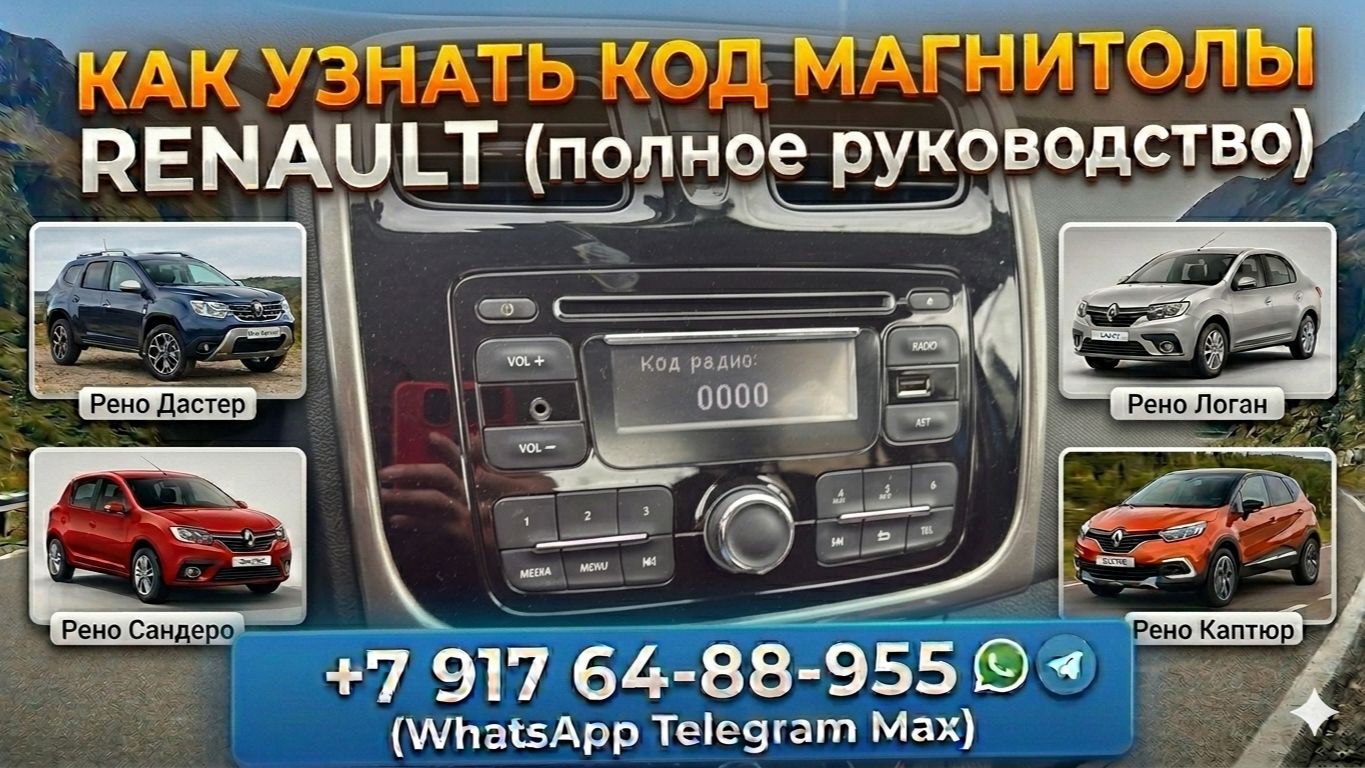 Как узнать код магнитолы Рено (Renault)? Полное руководство. смотреть онлайн