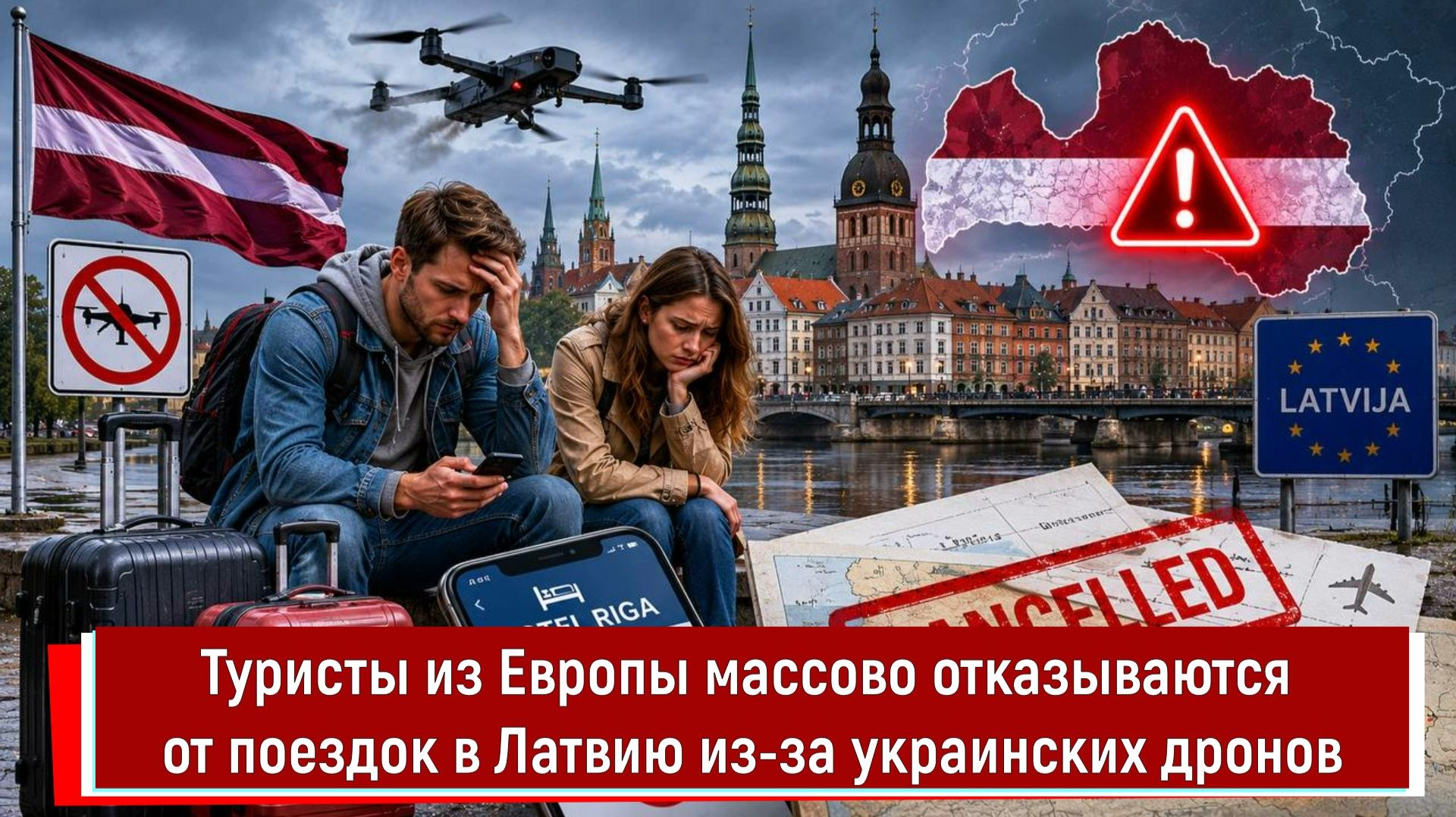 Туристы из Европы массово отказываются от поездок в Латвию из-за украинских дронов