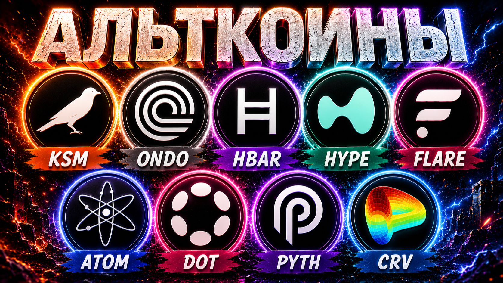 Альткоины на миллион! Какие монеты покупать сейчас? KSM ONDO HBAR HYPE FLARE ATOM DOT PYTH CRV смотреть онлайн