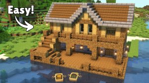 МАЙНКРАФТ Как построить стартовый дом рыбака - Minecraft новые видео