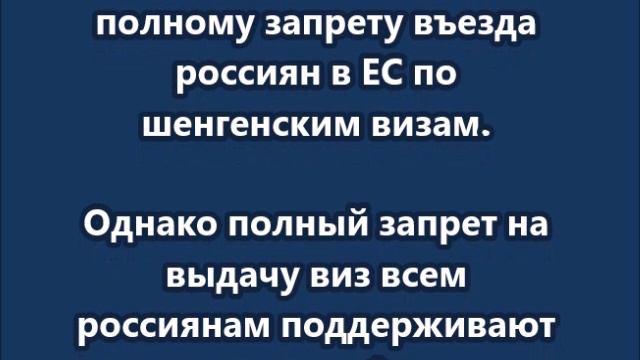 Россиянам хотят полностью запретить въезд в ЕС по шенгенским визам