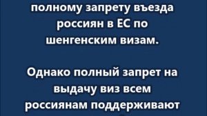 Россиянам хотят полностью запретить въезд в ЕС по шенгенским визам