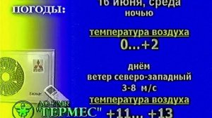 1999 год. Тюмень. Прогноз погоды на 16 июня