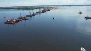 Приступили к надвижке пролётных строений мостового перехода через Волгу в Саратовской области